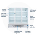 Congelador de puerta de vidrio doble vertical para bebidas